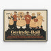 Vintage-Poster Gesinde-Ball Berlin 1911 Wanddekoration — gerahmtes Bild an der Wand