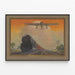Vintage-Poster Zug und Flugzeug Pennsylvania Railroad — gerahmtes Bild an der Wand