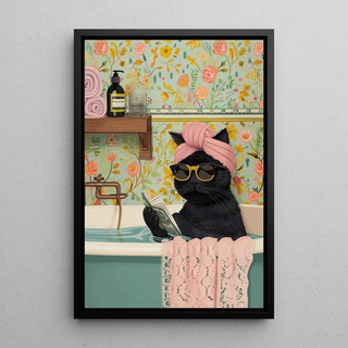 Entspannter Katzenbild in der Badewanne