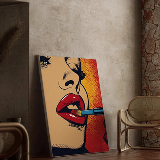 Pop Art Bild - Lippenstift | Kunstdruck Wanddekoration Bild Plakat Kopie