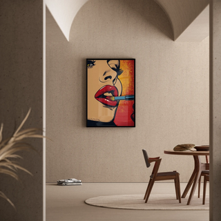 Pop Art Bild - Lippenstift | Kunstdruck Wanddekoration Bild Plakat Kopie