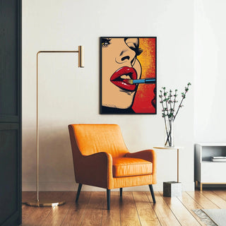Pop Art Bild - Lippenstift | Kunstdruck Wanddekoration Bild Plakat Kopie