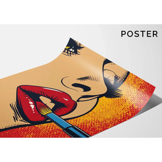 Pop Art Bild - Lippenstift | Kunstdruck Wanddekoration Bild Plakat Kopie