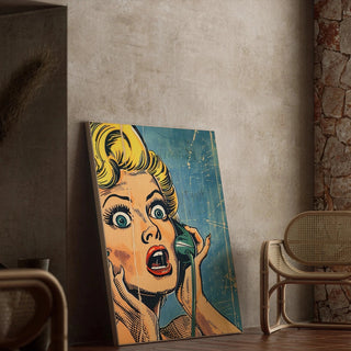 Pop Art Bild - Überraschung am Telefon | Kunstdruck Wanddekoration Bild Plakat Kopie