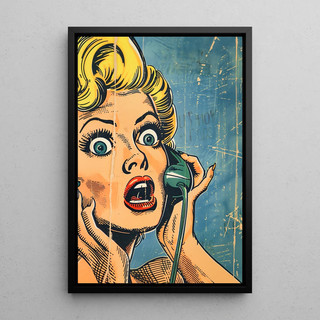 Pop Art Poster - Überraschung am Telefon