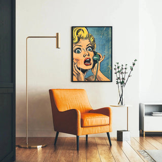 Pop Art Bild - Überraschung am Telefon | Kunstdruck Wanddekoration Bild Plakat Kopie
