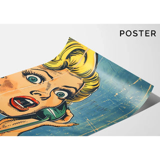 Pop Art Bild - Überraschung am Telefon | Kunstdruck Wanddekoration Bild Plakat Kopie