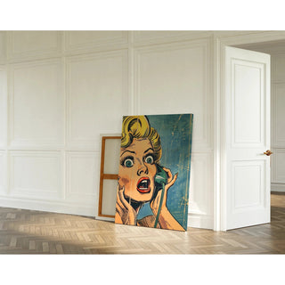 Pop Art Bild - Überraschung am Telefon | Kunstdruck Wanddekoration Bild Plakat Kopie