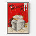 Vintage-Poster Wanddekoration: Baby in einer Wiege in einem Korb
