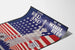 Amerikanisches Vintage-Poster mit patriotischer rot-weiß-blauer Gestaltung