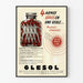 Vintage-Werbeplakat Glesol – Retro-Wanddekoration Gesundheit