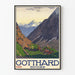 Vintage-Poster Gotthard Schweiz für Wanddekoration