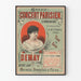 Altes Poster Großes Pariser Konzert Mme Demay 37 Faubourg Saint-Denis