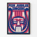 Dekoratives Poster der Fisk Jubilee Singers mit Harfen- und Maskenmotiv