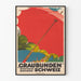 Vintage-Poster Graubünden Rhätische Bahn Schweiz – Vintage-Wanddekoration