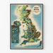 Poster Karte der natürlichen und industriellen Ressourcen Großbritanniens