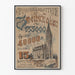 Altes Poster der Lotterie mit Illustration einer gotischen Kirche
