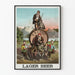 Vintage-Poster Lager Beer mit Figuren und Ziegen