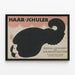 Vintage-Dekorationsposter Haar-Schuler für Friseursalon — gerahmtes Bild an der Wand