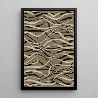 Boheme Wellen Beige und Schwarz Poster - Zeitgenössisches Design