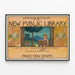 Vintage-Poster Handbuch der neuen öffentlichen Bibliothek in Boston — gerahmtes Bild an der Wand
