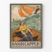 Vintage-Poster „Handicapped!“ – Engagementreiche Illustration zum Frauenwahlrecht mit Schleier