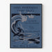 Dekoratives Poster Hans Andersens Märchen illustriert mit Delfinen und Welle