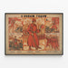 Sowjetischer Wandposter „Frohes Neues Jahr“ Rotes Militär Vintage — gerahmtes Bild an der Wand