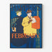Vintage-Dekorationsposter Harper's Februar für die Wand