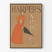 Harper's April Vintage-Poster - Frau mit rotem Mantel und Regenschirm