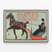 Vintage-Poster Harper's Januar mit Pferd und Schlitten — gerahmtes Bild an der Wand