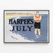 Vintage-Poster Harper's Juli mit Schwimmer vor Meeresgrund — gerahmtes Bild an der Wand