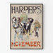 Vintage-Poster Harper's November mit Kutsche und weißem Pferd