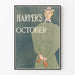 Vintage-Poster Harper's Oktober mit eleganter weiblicher Silhouette