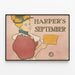 Vintage-Poster von Harper's September mit stilisiertem Frauenporträt — gerahmtes Bild an der Wand