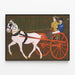 Vintage-Poster Harper's September mit Kutsche und weißem Pferd — gerahmtes Bild an der Wand