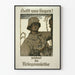 Deutscher Vintage-Militärposter mit Soldat und Kriegsparole