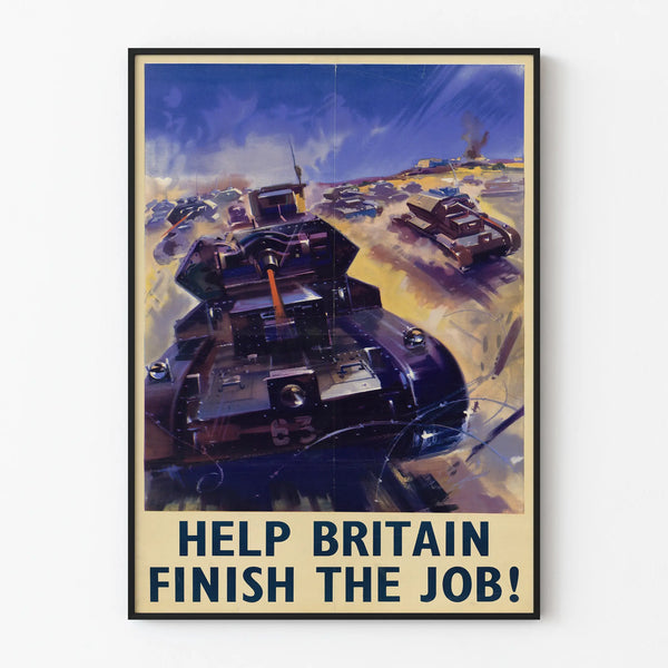 Vintage-Wandposter Krieg - Helfen Sie Großbritannien, die Aufgabe zu beenden