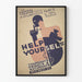 Vintage-Theater-Poster Help Yourself – Wanddekoration im Art Déco Stil
