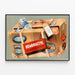 Vintage-Poster Hémoductyl Wanddekoration im Retro-Stil — gerahmtes Bild an der Wand