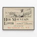 Vintage-Poster Her Mountain Lover von Hamlin Garland — gerahmtes Bild an der Wand