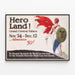 Vintage-Poster Hero Land - Retro-Wanddekoration Artem Legrand — gerahmtes Bild an der Wand