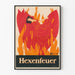 Vintage-Poster Hexenfeuer Wanddekoration Feuer und Tänzerin