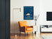 Vintage-Dekorposter High Adventure in Blau und Weiß