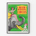 Poster Circus Hix Bros mit Elefant, Clown und Künstler