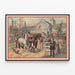 Vintage-Poster der Landwirtschaftsausstellung mit Pferden und Jockeys — gerahmtes Bild an der Wand