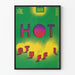 Plakat für die Ausstellung Skulptur Hot Stuff aus gegossenem Metall