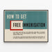 Vintage-Poster How to Get Free Immunisation — gerahmtes Bild an der Wand