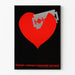 Dekoratives Poster Herz und Rasierklinge - Human Concern / Persönliche Qual