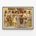 Vintage-Poster Hurly Burly Extravaganza und Raffiniertes Vaudeville — gerahmtes Bild an der Wand